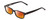 Profile View of Ernest Hemingway H4910 Designer Polarized Sunglasses with Custom Cut Red Mirror Lenses in Gloss Black/Silver Accents Unisex Rectangle Full Rim Acetate 51 mm