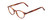 Profile View of Ernest Hemingway H4912 Designer Blue Light Blocking Eyeglasses in Blonde Amber Brown Marbled Lines/Silver Accents Unisex Round Full Rim Acetate 47 mm