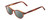 Profile View of Ernest Hemingway H4912 Designer Polarized Sunglasses with Custom Cut Smoke Grey Lenses in Blonde Amber Brown Marbled Lines/Silver Accents Unisex Round Full Rim Acetate 47 mm