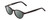 Profile View of Ernest Hemingway H4912 Designer Polarized Sunglasses with Custom Cut Smoke Grey Lenses in Gloss Black/Silver Accents Unisex Round Full Rim Acetate 47 mm