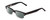 Profile View of Ernest Hemingway H4913 Designer Polarized Sunglasses with Custom Cut Smoke Grey Lenses in Gloss Black Clear Crystal 2 Tone/Silver Studs Unisex Rectangle Full Rim Acetate 50 mm