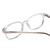 Close Up View of Ernest Hemingway H4876 Designer Reading Eye Glasses with Custom Cut Powered Lenses in Clear Crystal/Silver Accents Unisex Cateye Full Rim Acetate 53 mm