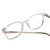 Close Up View of Ernest Hemingway H4876 Designer Single Vision Prescription Rx Eyeglasses in Clear Crystal/Silver Accents Unisex Cateye Full Rim Acetate 53 mm