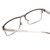 Close Up View of Ernest Hemingway H4902 Designer Single Vision Prescription Rx Eyeglasses in Matte Satin Silver/Clear Crystal Mens Rectangle Full Rim Stainless Steel 57 mm