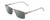 Profile View of Ernest Hemingway H4902 Designer Polarized Sunglasses with Custom Cut Smoke Grey Lenses in Matte Satin Silver/Clear Crystal Mens Rectangle Full Rim Stainless Steel 57 mm