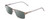 Profile View of Ernest Hemingway H4902 Designer Polarized Reading Sunglasses with Custom Cut Powered Smoke Grey Lenses in Matte Satin Silver/Clear Crystal Mens Rectangle Full Rim Stainless Steel 57 mm