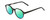 Profile View of Ernest Hemingway H4907 Designer Polarized Reading Sunglasses with Custom Cut Powered Green Mirror Lenses in Jade Green Ladies Round Full Rim Acetate 48 mm