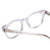 Close Up View of Ernest Hemingway H4901 Designer Progressive Lens Prescription Rx Eyeglasses in Clear Crystal/Silver Glitter Accent Ladies Cateye Full Rim Acetate 51 mm