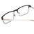 Close Up View of Ernest Hemingway H4902 Designer Bi-Focal Prescription Rx Eyeglasses in Matte Satin Black/Clear Crystal Mens Rectangle Full Rim Stainless Steel 57 mm