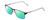 Profile View of Ernest Hemingway H4902 Designer Polarized Reading Sunglasses with Custom Cut Powered Green Mirror Lenses in Matte Satin Black/Clear Crystal Mens Rectangle Full Rim Stainless Steel 57 mm