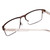 Close Up View of Ernest Hemingway H4902 Designer Reading Eye Glasses with Custom Cut Powered Lenses in Matte Satin Brown/Clear Crystal Mens Rectangle Full Rim Stainless Steel 57 mm