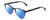 Profile View of Ernest Hemingway H4873 Designer Polarized Sunglasses with Custom Cut Blue Mirror Lenses in Navy Blue Fade Unisex Cateye Full Rim Acetate 51 mm