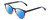 Profile View of Ernest Hemingway H4873 Designer Polarized Reading Sunglasses with Custom Cut Powered Blue Mirror Lenses in Navy Blue Fade Unisex Cateye Full Rim Acetate 51 mm