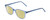 Profile View of Ernest Hemingway H4876 Designer Polarized Reading Sunglasses with Custom Cut Powered Sun Flower Yellow Lenses in Shiny Blue Crystal/Silver Accents Unisex Cateye Full Rim Acetate 53 mm