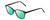Profile View of Ernest Hemingway H4876 Designer Polarized Reading Sunglasses with Custom Cut Powered Green Mirror Lenses in Gloss Black/Silver Accents Unisex Cateye Full Rim Acetate 53 mm