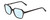 Profile View of Ernest Hemingway H4872 Designer Progressive Lens Blue Light Blocking Eyeglasses in Gloss Black/Silver Accents Unisex Square Full Rim Acetate 50 mm