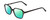 Profile View of Ernest Hemingway H4872 Designer Polarized Reading Sunglasses with Custom Cut Powered Green Mirror Lenses in Gloss Black/Silver Accents Unisex Square Full Rim Acetate 50 mm