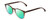 Profile View of Ernest Hemingway H4873 Designer Polarized Reading Sunglasses with Custom Cut Powered Green Mirror Lenses in Brown Fade Unisex Cateye Full Rim Acetate 51 mm