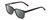 Profile View of Ernest Hemingway H4868 Designer Polarized Reading Sunglasses with Custom Cut Powered Smoke Grey Lenses in Gloss Black/Silver Accents Unisex Cateye Full Rim Acetate 52 mm