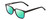 Profile View of Ernest Hemingway H4868 Designer Polarized Reading Sunglasses with Custom Cut Powered Green Mirror Lenses in Gloss Black/Silver Accents Unisex Cateye Full Rim Acetate 52 mm