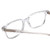 Close Up View of Ernest Hemingway H4868 Designer Single Vision Prescription Rx Eyeglasses in Clear Crystal/Silver Glitter Accent Unisex Cateye Full Rim Acetate 52 mm