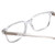 Close Up View of Ernest Hemingway H4868 Designer Progressive Lens Prescription Rx Eyeglasses in Clear Crystal/Silver Glitter Accent Unisex Cateye Full Rim Acetate 52 mm