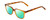 Profile View of Ernest Hemingway H4868 Designer Polarized Reading Sunglasses with Custom Cut Powered Green Mirror Lenses in Demi-Tortoise Havana Blonde/Silver Accent Unisex Cateye Full Rim Acetate 52 mm