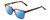 Profile View of Ernest Hemingway H4868 Designer Polarized Reading Sunglasses with Custom Cut Powered Blue Mirror Lenses in Tortoise Havana Brown Amber/Grey Fade/Silver Accent Unisex Cateye Full Rim Acetate 52 mm