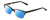 Profile View of Ernest Hemingway H4869 Designer Polarized Sunglasses with Custom Cut Blue Mirror Lenses in Gloss Black/Clear Crystal Fade/Silver Accents Unisex Cateye Full Rim Acetate 53 mm