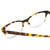 Close Up View of Ernest Hemingway H4869 Designer Reading Eye Glasses with Custom Cut Powered Lenses in Brown Amber Tortoise Havana/Clear Crystal Fade/Silver Accent Unisex Cateye Full Rim Acetate 53 mm