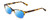 Profile View of Ernest Hemingway H4869 Designer Polarized Sunglasses with Custom Cut Blue Mirror Lenses in Brown Amber Tortoise Havana/Clear Crystal Fade/Silver Accent Unisex Cateye Full Rim Acetate 53 mm