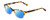 Profile View of Ernest Hemingway H4869 Designer Polarized Reading Sunglasses with Custom Cut Powered Blue Mirror Lenses in Brown Amber Tortoise Havana/Clear Crystal Fade/Silver Accent Unisex Cateye Full Rim Acetate 53 mm