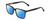 Profile View of Ernest Hemingway H4866 Designer Polarized Sunglasses with Custom Cut Blue Mirror Lenses in Gloss Black/Silver Accents Unisex Cateye Full Rim Acetate 51 mm