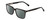 Profile View of Ernest Hemingway H4866 Designer Polarized Sunglasses with Custom Cut Smoke Grey Lenses in Gloss Black/Silver Accents Unisex Cateye Full Rim Acetate 51 mm