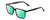 Profile View of Ernest Hemingway H4866 Designer Polarized Reading Sunglasses with Custom Cut Powered Green Mirror Lenses in Gloss Black/Silver Accents Unisex Cateye Full Rim Acetate 51 mm