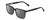 Profile View of Ernest Hemingway H4866 Designer Polarized Reading Sunglasses with Custom Cut Powered Smoke Grey Lenses in Gloss Black/Silver Accents Unisex Cateye Full Rim Acetate 51 mm