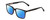 Profile View of Ernest Hemingway H4866 Designer Polarized Reading Sunglasses with Custom Cut Powered Blue Mirror Lenses in Gloss Black/Silver Accents Unisex Cateye Full Rim Acetate 51 mm