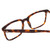 Close Up View of Ernest Hemingway H4866 Designer Reading Eye Glasses with Custom Cut Powered Lenses in Brown Amber Tortoise/Silver Accent Unisex Cateye Full Rim Acetate 51 mm