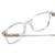 Close Up View of Ernest Hemingway H4867 Designer Reading Eye Glasses with Custom Cut Powered Lenses in Clear Crystal/Silver Glitter Accent Unisex Cateye Full Rim Acetate 50 mm