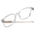 Close Up View of Ernest Hemingway H4867 Designer Progressive Lens Prescription Rx Eyeglasses in Clear Crystal/Silver Glitter Accent Unisex Cateye Full Rim Acetate 50 mm