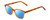 Profile View of Ernest Hemingway H4867 Designer Polarized Sunglasses with Custom Cut Blue Mirror Lenses in Demi-Tortoise Havana Blonde/Silver Accent Unisex Cateye Full Rim Acetate 50 mm