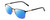 Profile View of Ernest Hemingway H4864 Designer Polarized Sunglasses with Custom Cut Blue Mirror Lenses in Matte Black Satin Silver Unisex Cateye Full Rim Stainless Steel 58 mm