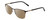 Profile View of Ernest Hemingway H4864 Designer Polarized Reading Sunglasses with Custom Cut Powered Amber Brown Lenses in Matte Black Satin Silver Unisex Cateye Full Rim Stainless Steel 58 mm