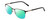 Profile View of Ernest Hemingway H4864 Designer Polarized Reading Sunglasses with Custom Cut Powered Green Mirror Lenses in Matte Black Satin Silver Unisex Cateye Full Rim Stainless Steel 58 mm