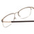 Close Up View of Ernest Hemingway H4864 Designer Reading Eye Glasses with Custom Cut Powered Lenses in Matte Brown Satin Silver Unisex Cateye Full Rim Stainless Steel 58 mm