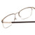 Close Up View of Ernest Hemingway H4864 Designer Bi-Focal Prescription Rx Eyeglasses in Matte Brown Satin Silver Unisex Cateye Full Rim Stainless Steel 58 mm