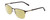 Profile View of Ernest Hemingway H4864 Designer Polarized Reading Sunglasses with Custom Cut Powered Sun Flower Yellow Lenses in Matte Brown Satin Silver Unisex Cateye Full Rim Stainless Steel 58 mm