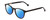 Profile View of Ernest Hemingway H4865 Designer Polarized Sunglasses with Custom Cut Blue Mirror Lenses in Gloss Black/Rounded Tips Unisex Cateye Full Rim Acetate 49 mm