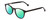 Profile View of Ernest Hemingway H4865 Designer Polarized Reading Sunglasses with Custom Cut Powered Green Mirror Lenses in Gloss Black/Rounded Tips Unisex Cateye Full Rim Acetate 49 mm