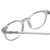 Close Up View of Ernest Hemingway H4865 Designer Single Vision Prescription Rx Eyeglasses in Clear Crystal Silver Glitter/Rounded Tips Unisex Cateye Full Rim Acetate 49 mm